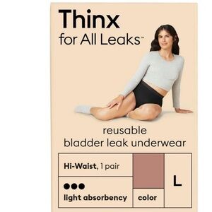 Thinx Hi-Waist Reusable Bladder Leak Underwear  Size Large in Rose Gold BNIB